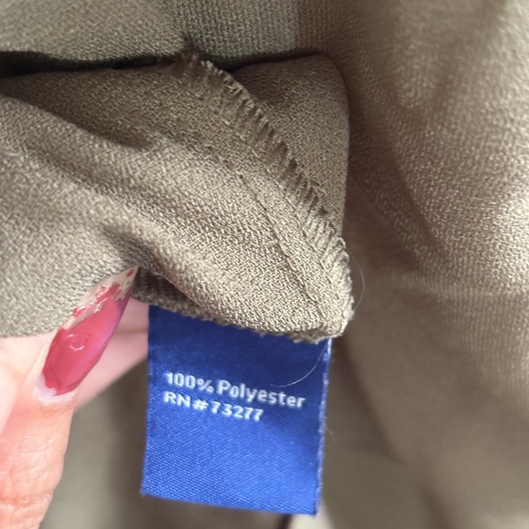 Apt. 9 Olive V-Neck Midi Dress with pockets - Picture 3 of 7